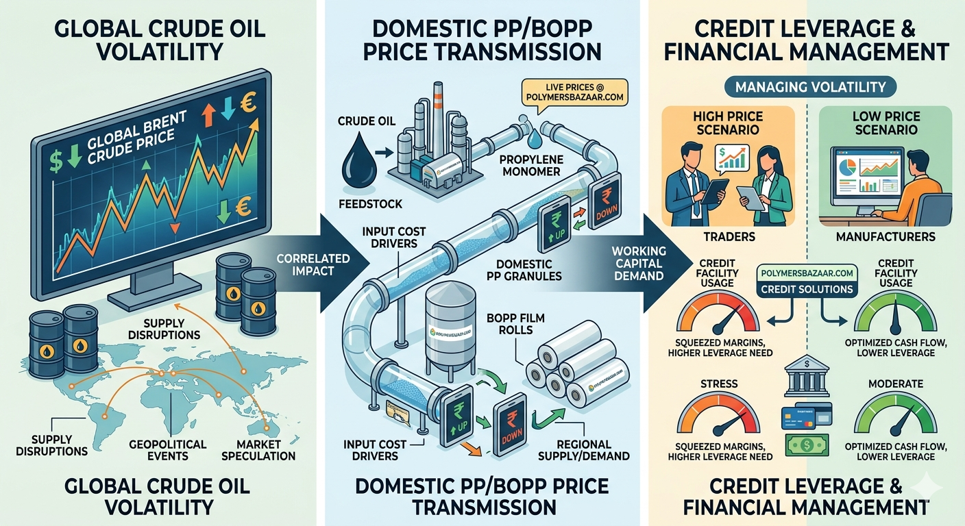 How global crude oil changes impact domestic PP/BOPP prices and Credit Leverage